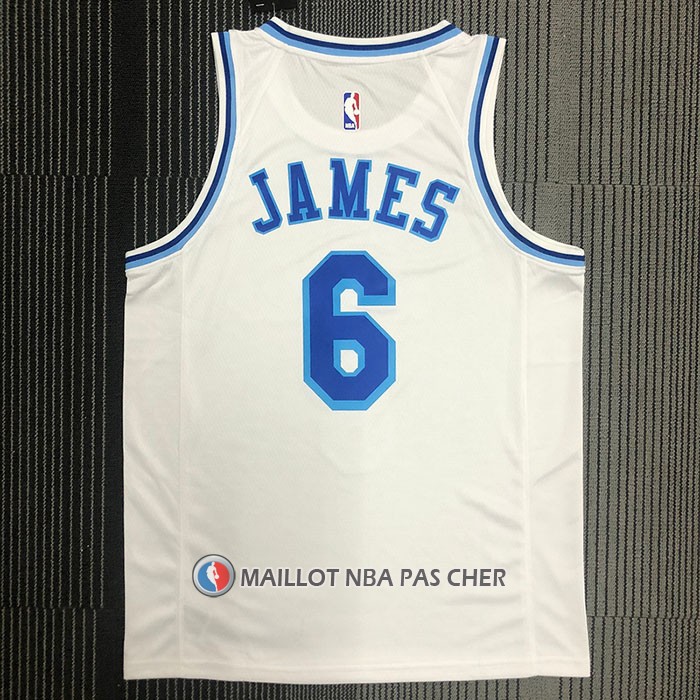 Maillot Los Angeles Lakers LeBron James NO 6 Classic 2019-20 Blanc